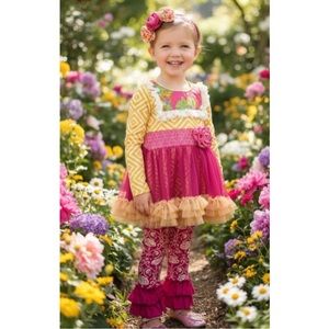Giggle moon Colorful Floral Outfit